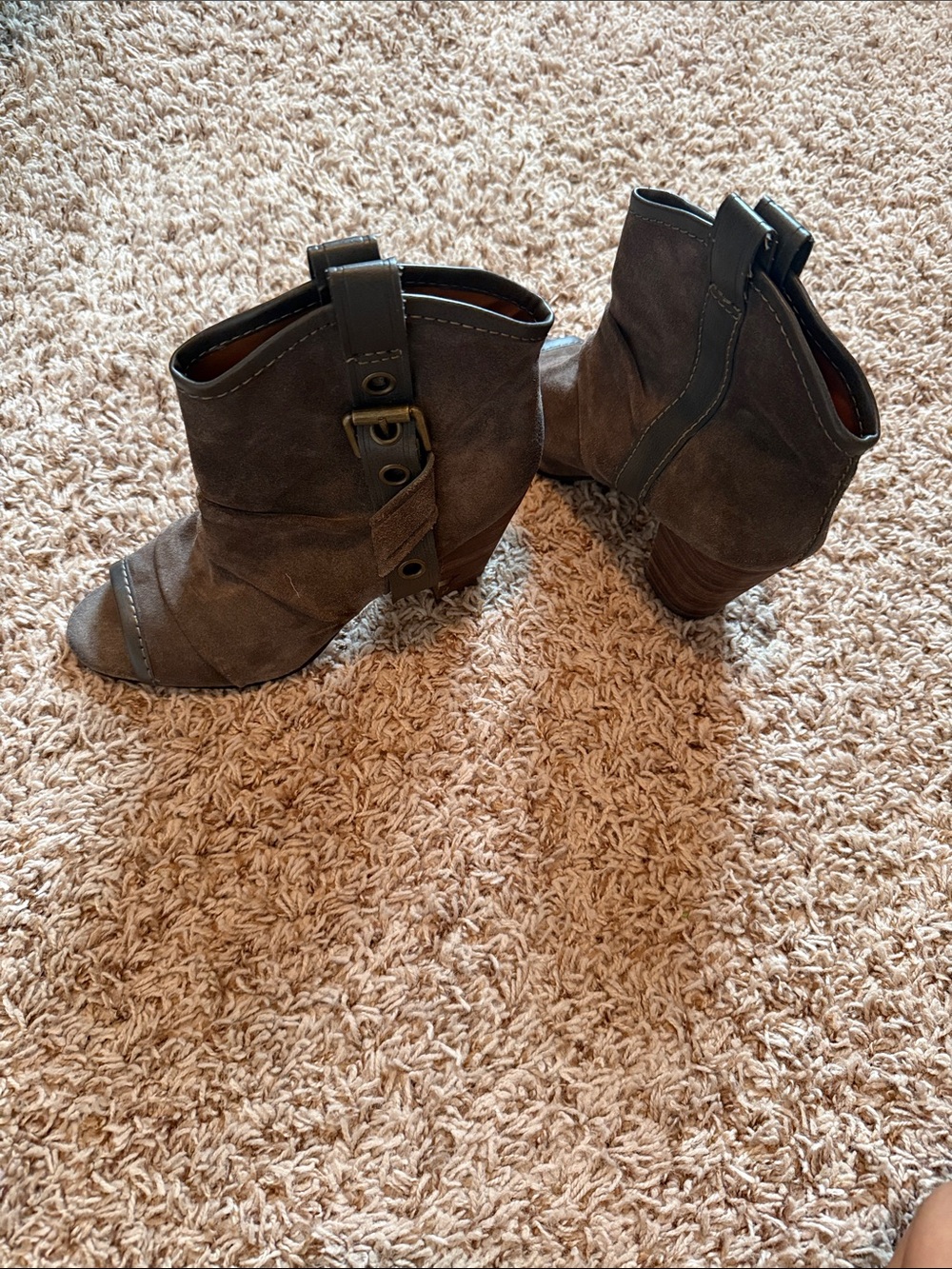 Nine West Brown Suede Ankle Booties